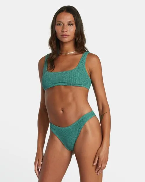 Rvca Grooves French Bikini Bottoms Dusky Green Women Bikini Bottoms