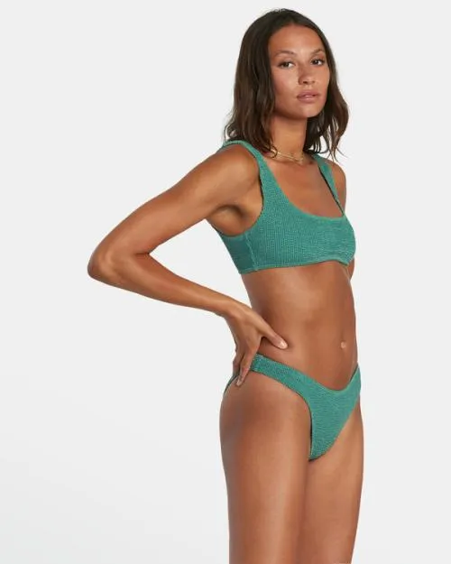 Rvca Grooves French Bikini Bottoms Dusky Green Women Bikini Bottoms
