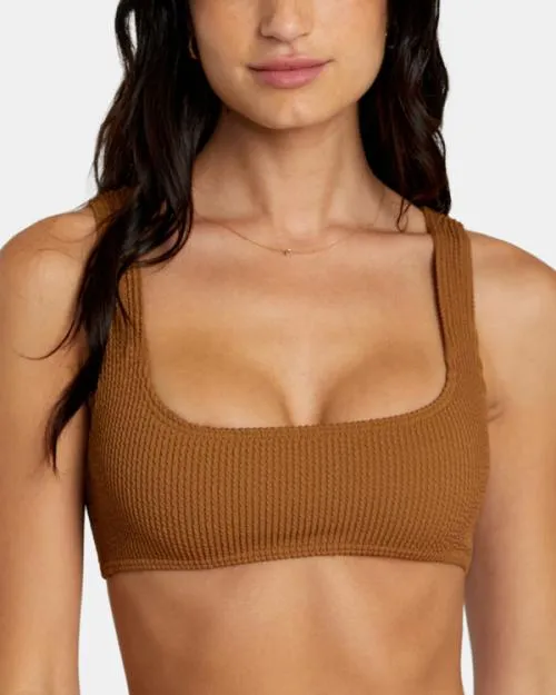 Rvca Grooves Texture Bralette Bikini Top Sienna Women Bikini Tops