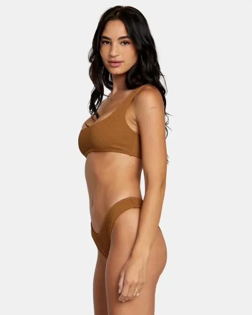 Rvca Grooves Texture Bralette Bikini Top Sienna Women Bikini Tops