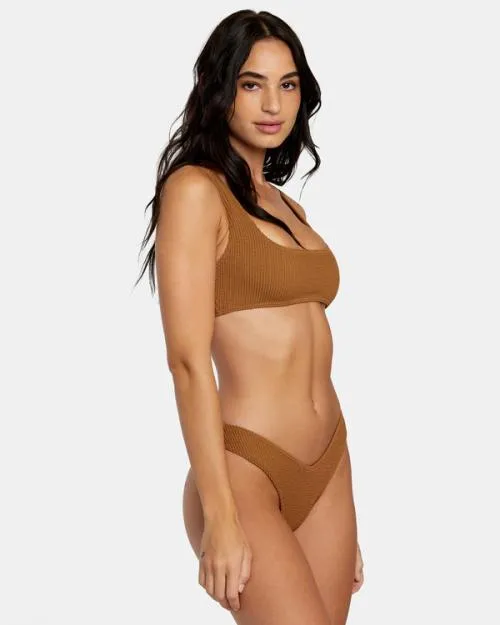 Rvca Grooves Texture Bralette Bikini Top Sienna Women Bikini Tops