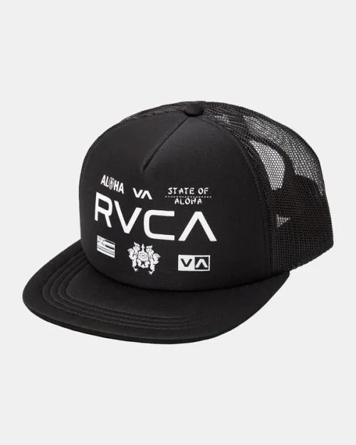 Rvca HAWAII ALL BRAND FOAM TRUCKER Black Men Hats and Beanies