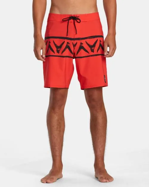 Rvca Hawaii Legend And Mana Boardshorts 18034 Red Men Boardshorts