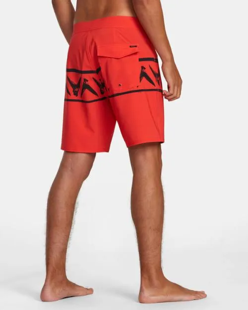 Rvca Hawaii Legend And Mana Boardshorts 18034 Red Men Boardshorts