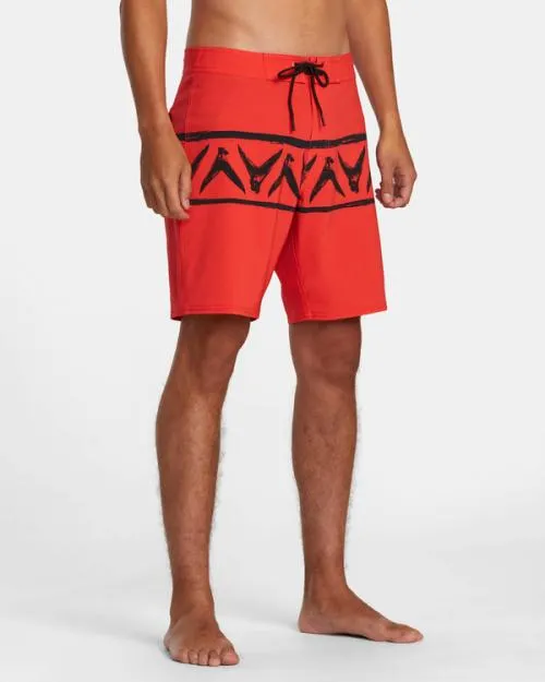 Rvca Hawaii Legend And Mana Boardshorts 18034 Red Men Boardshorts