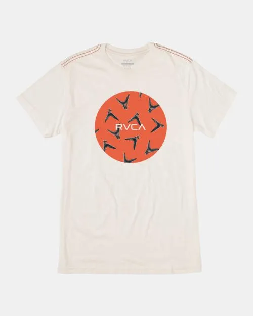 Rvca Hawaii Motors Fins Tee Antique White 2 Men Short Sleeves