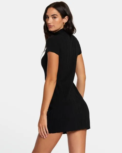 Rvca Jones Sweater Dress Black Women Dresses and Rompers