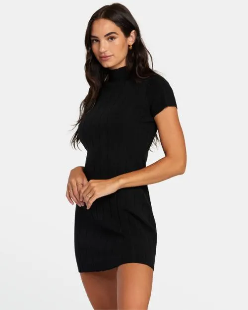 Rvca Jones Sweater Dress Black Women Dresses and Rompers
