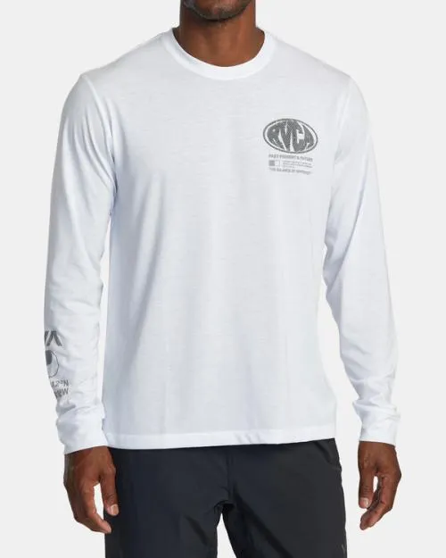 Rvca Laminate Long Sleeve TShirt White SportMen Tees and Tanks