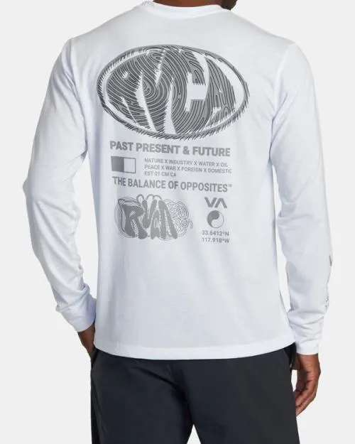 Rvca Laminate Long Sleeve TShirt White SportMen Tees and Tanks