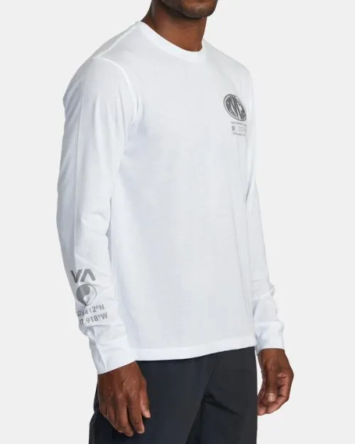 Rvca Laminate Long Sleeve TShirt White SportMen Tees and Tanks