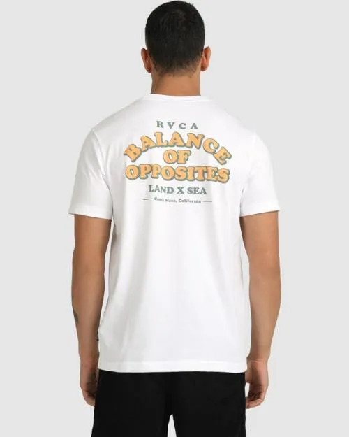 Rvca LAND X SEA SS TEE White Men Tees and Tanks Rvca LAND X SEA SS TEE White Men Tees and Tanks
