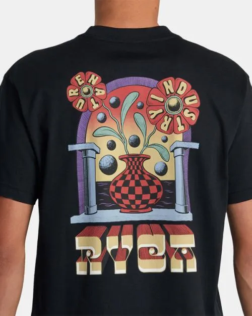 Rvca Martin Ander Portal Tee Black Men Short Sleeves
