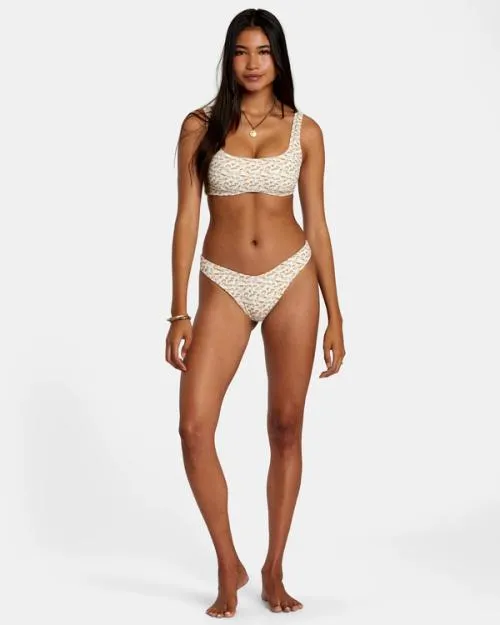 Rvca Micro Magic Reversible High Leg Bikini Bottoms Tangerine Women Bikini Bottoms