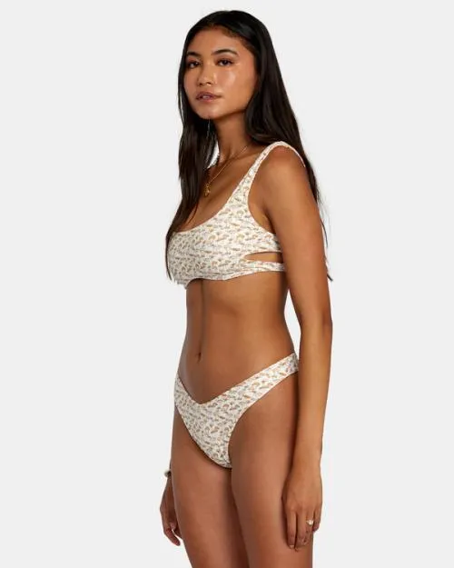 Rvca Micro Magic Reversible High Leg Bikini Bottoms Tangerine Women Bikini Bottoms