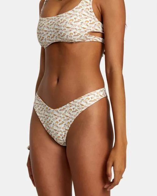 Rvca Micro Magic Reversible High Leg Bikini Bottoms Tangerine Women Bikini Bottoms