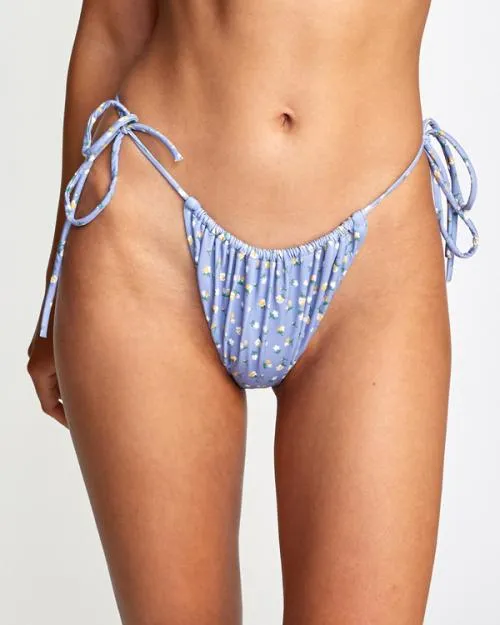 Rvca Mille MidRise Bikini Bottoms Grey Purple Women Bikini Bottoms