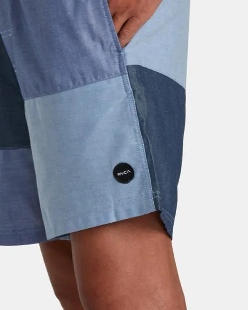 Rvca Patchwork Elastic 17034 Elastic Shorts Blue Men Shorts and Hybrids