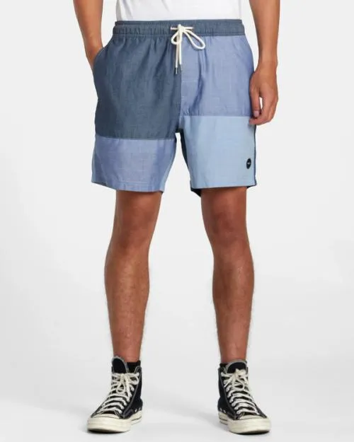 Rvca Patchwork Elastic 17034 Elastic Shorts Blue Men Shorts and Hybrids