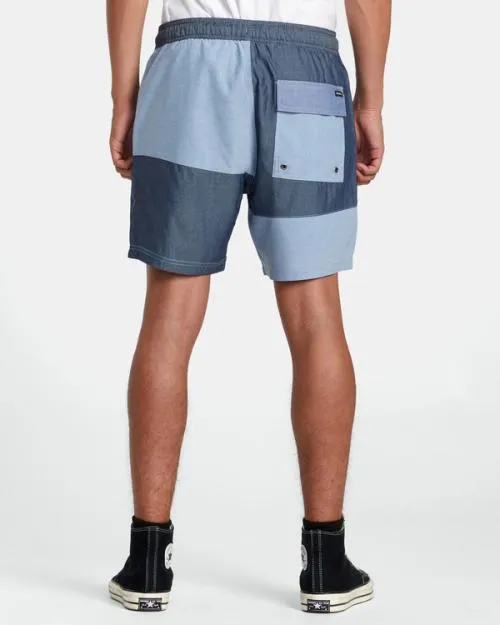 Rvca Patchwork Elastic 17034 Elastic Shorts Blue Men Shorts and Hybrids