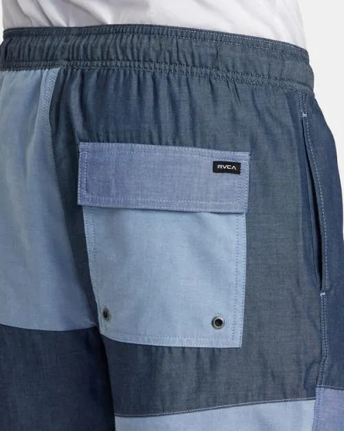 Rvca Patchwork Elastic 17034 Elastic Shorts Blue Men Shorts and Hybrids
