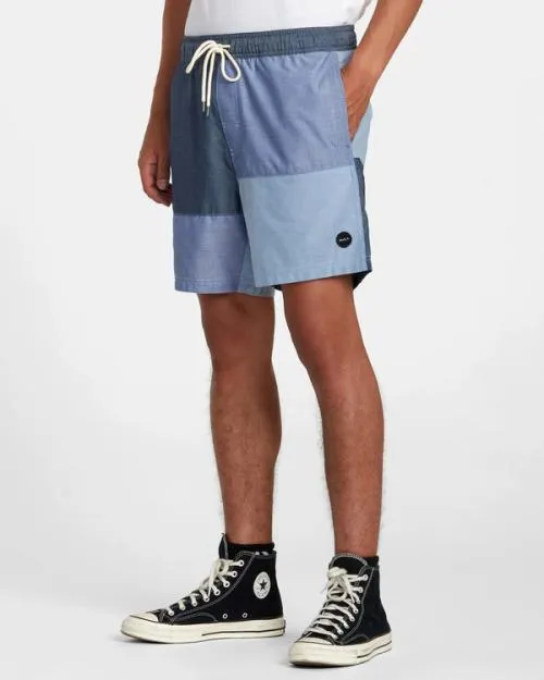 Rvca Patchwork Elastic 17034 Elastic Shorts Blue Men Shorts and Hybrids