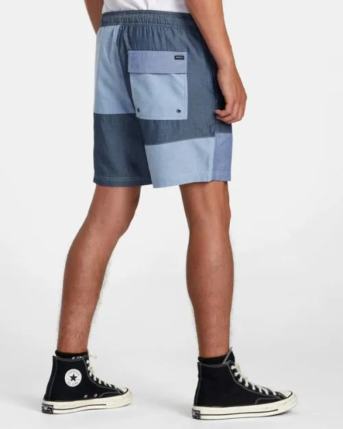 Rvca Patchwork Elastic 17034 Elastic Shorts Blue Men Shorts and Hybrids