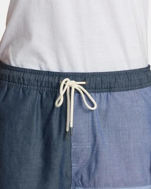 Rvca Patchwork Elastic 17034 Elastic Shorts Blue Men Shorts and Hybrids