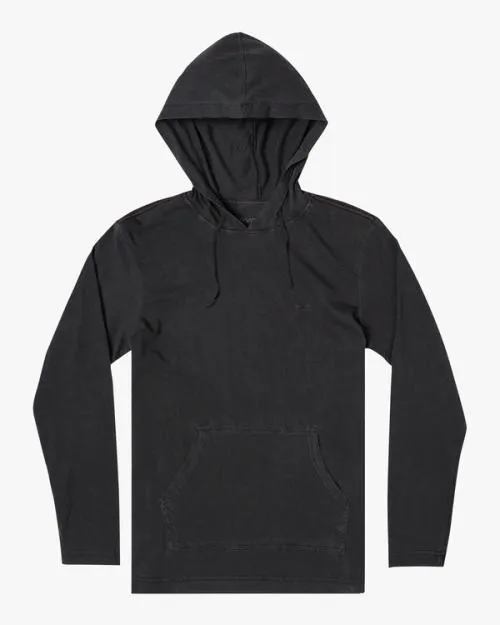 Rvca PTC PIGMENT HOODED LONG SLEEVE TEE Pirate Black Men Tees and Tanks