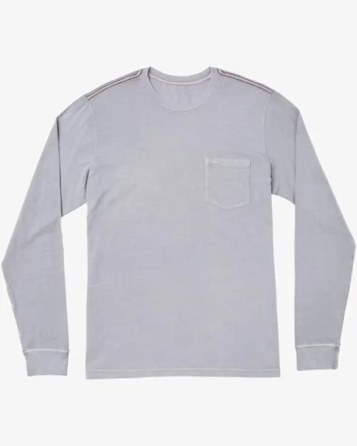Rvca PTC Pigment Long Sleeve Tee Monument Men Tees and Tanks