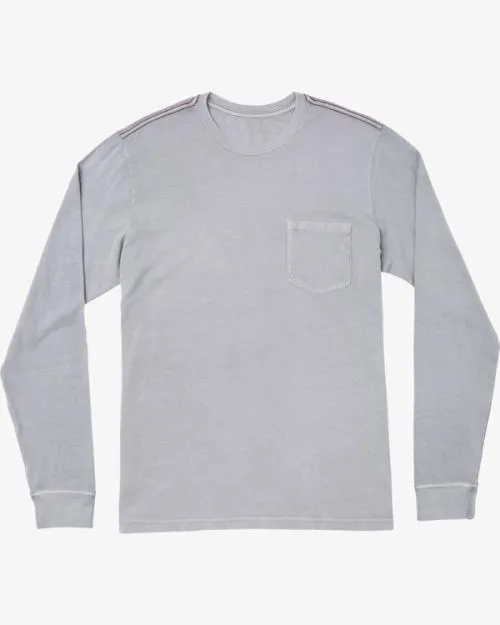 Rvca PTC Pigment Long Sleeve Tee Monument Men Tees and Tanks