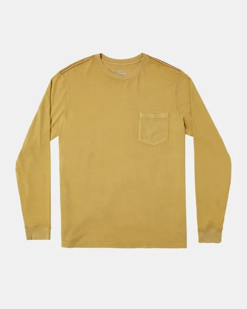 Rvca PTC Pigment Long Sleeve Tee Southern Moss Men Tees and Tanks