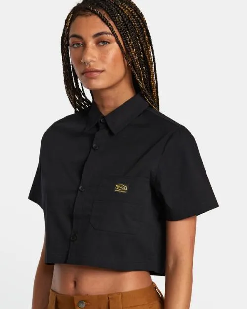 Rvca Recession Long Sleeve Shirt Rvca Black Women Tops