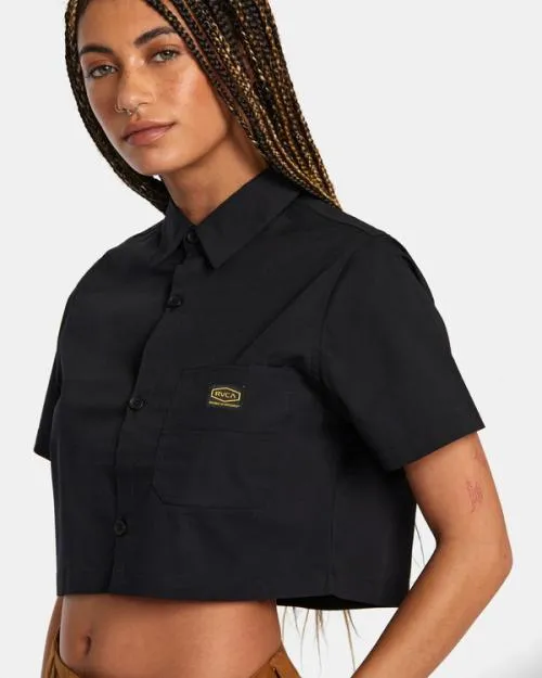 Rvca Recession Long Sleeve Shirt Rvca Black Women Tops