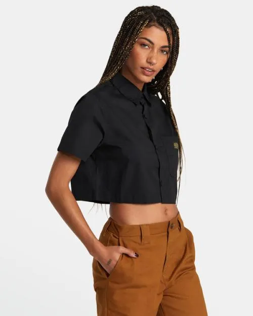 Rvca Recession Long Sleeve Shirt Rvca Black Women Tops