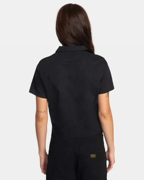 Rvca Recession Short Sleeve Shirt Rvca Black Women Tops