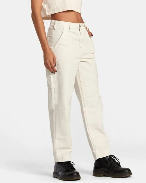 Rvca Recession Workwear Pant Latte Women Pants