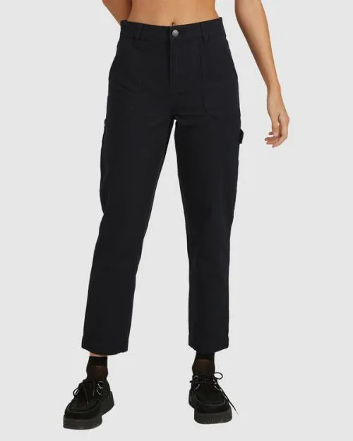 Rvca Recession Workwear Pant True Black Women Pants
