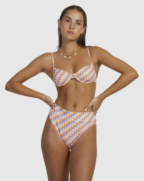Rvca Retro Wave Underwired Bikini Top Melon Women Bikini Tops