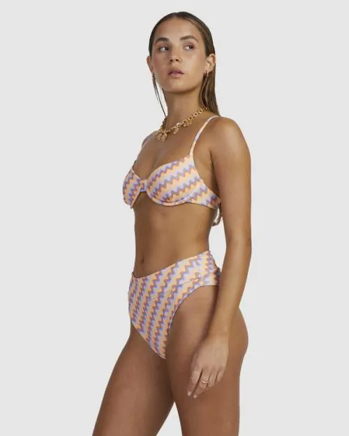 Rvca Retro Wave Underwired Bikini Top Melon Women Bikini Tops