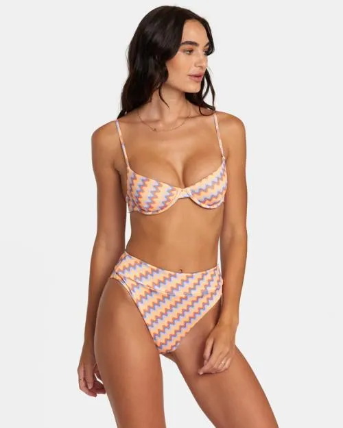 Rvca Retro Wave Underwired Bikini Top Melon Women Bikini Tops