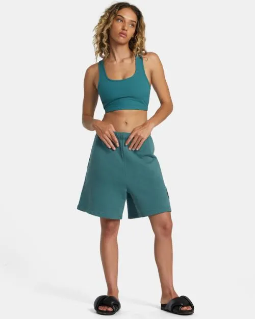 Rvca Rose Machado Baggy Oversized Sweat Shorts Teal WomenMen Shorts and Skirts