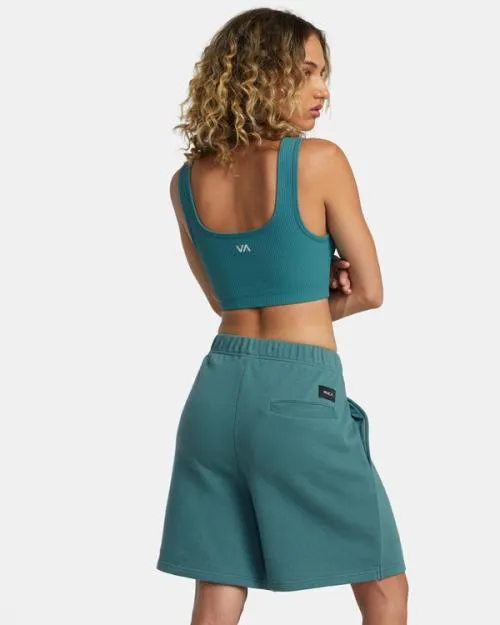 Rvca Rose Machado Baggy Oversized Sweat Shorts Teal WomenMen Shorts and Skirts