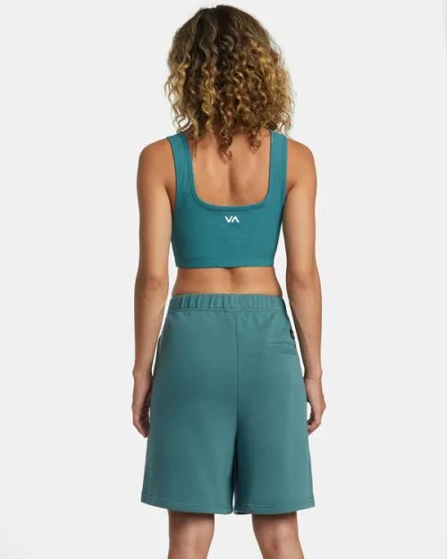 Rvca Rose Machado Baggy Oversized Sweat Shorts Teal WomenMen Shorts and Skirts