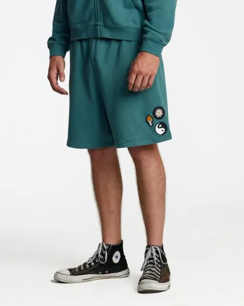 Rvca Rose Machado Baggy Oversized Sweat Shorts Teal WomenMen Shorts and Skirts