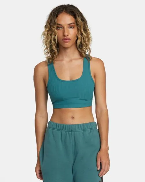 Rvca Rose Machado Sports Bra Teal SportWomen Tops