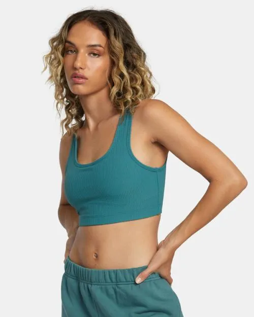 Rvca Rose Machado Sports Bra Teal SportWomen Tops