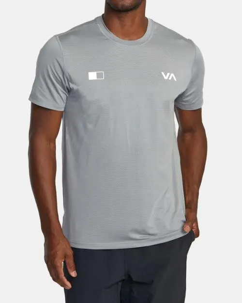 Rvca Runner Technical Short Sleeve Top Stone SportMen Short Sleeves