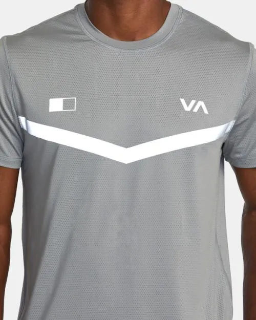 Rvca Runner Technical Short Sleeve Top Stone SportMen Short Sleeves