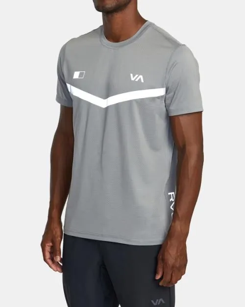 Rvca Runner Technical Short Sleeve Top Stone SportMen Short Sleeves